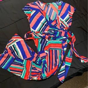 R&K Long, colorful dress size 8